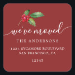Cranberry Holly We’ve Moved Address Labels<br><div class="desc">The Cranberry Holly We’ve Moved Address Labels feature elegant white lettering and a watercolor holly design on a rich cranberry red background. Perfect for sharing your new address during the holiday season,  these personalized labels add a warm and festive touch to your envelopes and family correspondence.</div>