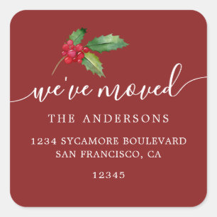 Cranberry Holly We’ve Moved Address Labels
