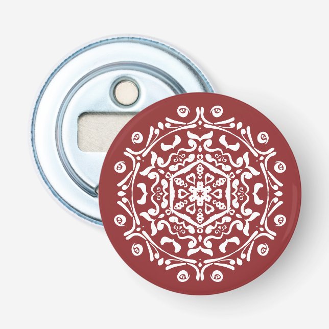 Cranberry Mandala Bottle Opener (Front)