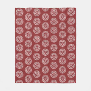 Cranberry Mandala Fleece Blanket