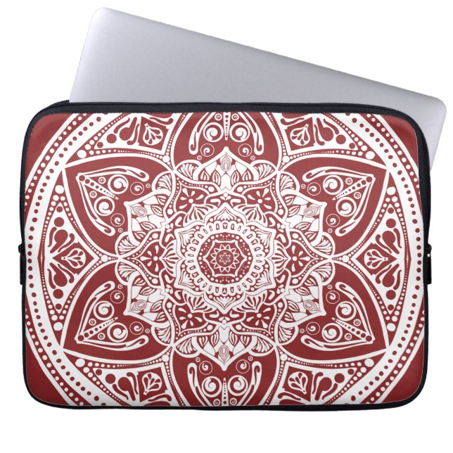 Cranberry Mandala Laptop Sleeve (Front)