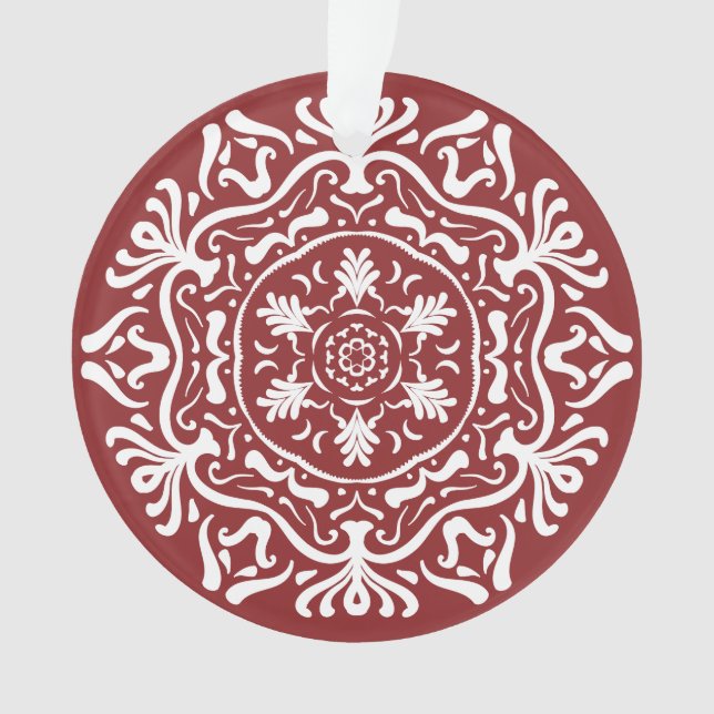 Cranberry Mandala Ornament (Front)