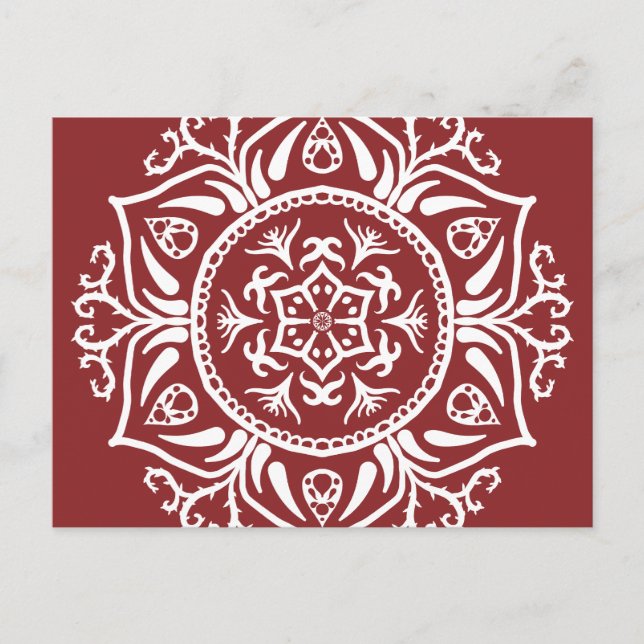 Cranberry Mandala Postcard (Front)