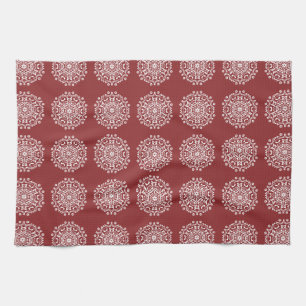 Cranberry Mandala Tea Towel