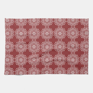 Cranberry Mandala Tea Towel
