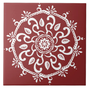 Cranberry Mandala Tile