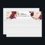 Cranberry, Marsala, Beautiful Floral Advice Cards<br><div class="desc">Cranberry,  Marsala Floral Advice Cards</div>