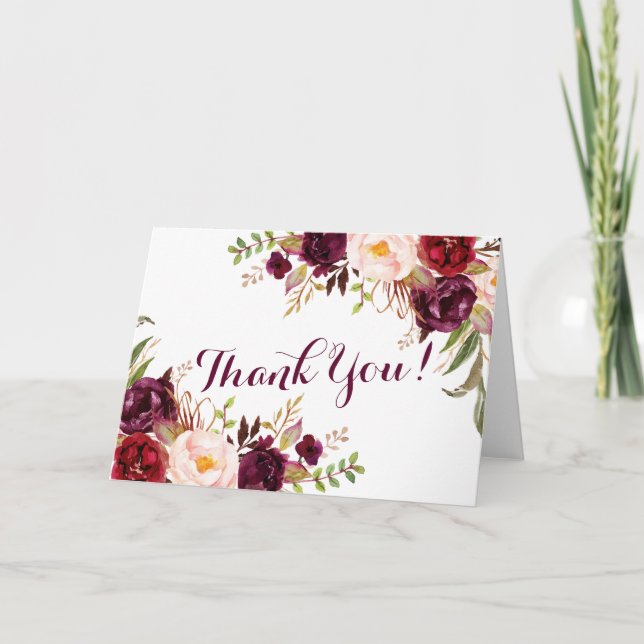 Cranberry, Marsala  Thank you Note (Front)