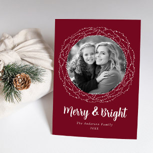 Cranberry Merry and Bright Photo Holiday Card