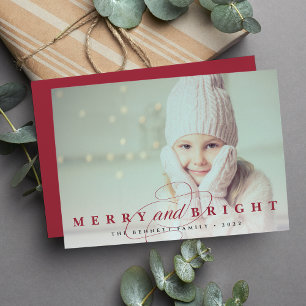 Cranberry   Merry & Bright Photo Holiday Card