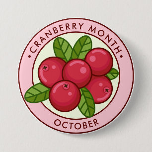 Cranberry Month October 7.5 Cm Round Badge
