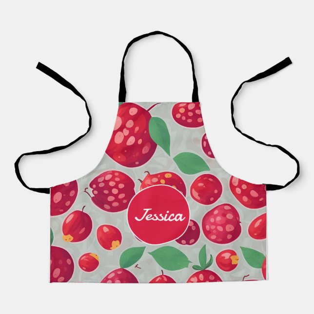 Cranberry Mosaic Colourful Personalised Pattern Apron (Front)
