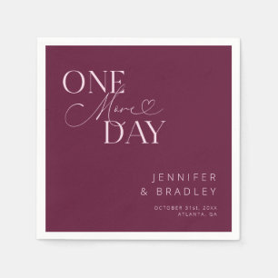 Cranberry One More Day Rehearsal Dinner Napkin