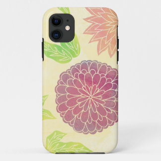 Cranberry & Orange Floral Print iPhone 11 Case