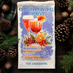 Cranberry Orange Mimosa Christmas Cocktail Recipe Tea Towel