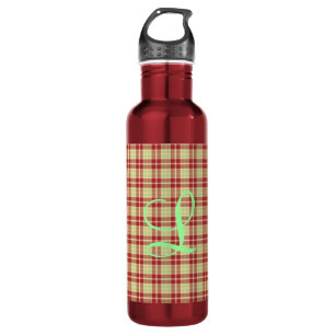 Cranberry Plaid Customisable 710 Ml Water Bottle