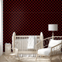Cranberry Red and Black Chequerboard Pattern