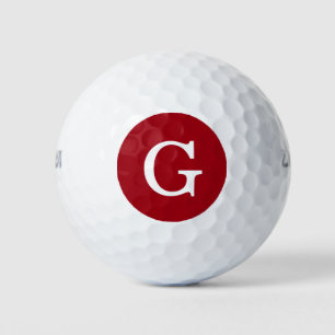 Cranberry Red Initial Monogram Golf Balls
