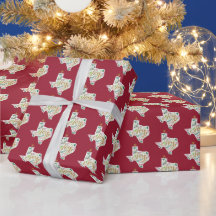 Cranberry Red Joy Holiday Leaves Texas Shape