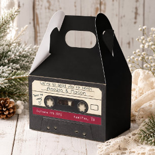 Cranberry Red Retro Cassette Tape Wedding Favour Box
