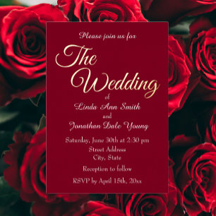 Cranberry Red Simple Style Wedding