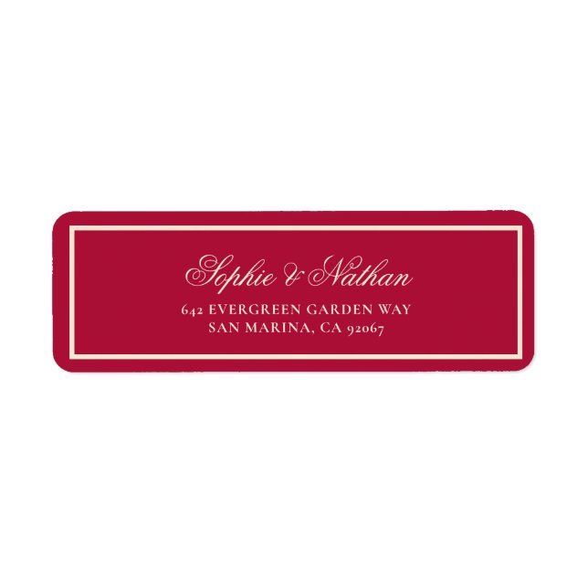 Cranberry Red Wedding Return Address Label (Front)