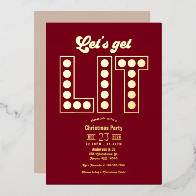 Cranberry Royale Get Lit Retro Christmas Party (Front/Back)
