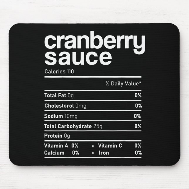 Cranberry Sauce Nutrition Funny Thanksgiving Chris Mouse Mat (Front)
