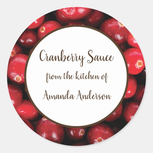 Cranberry Sauce Round Product Label (Front)