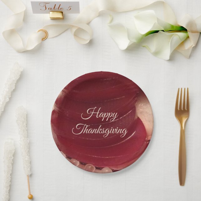 Cranberry Sauce Thanksgiving  Paper Plate (Wedding)