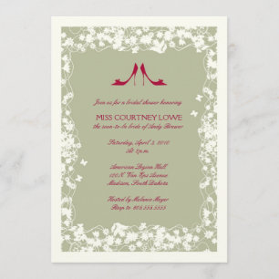 Cranberry Shoes Bridal Shower Invitation