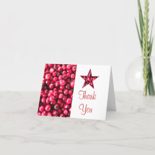 Cranberry Star Thank You Card