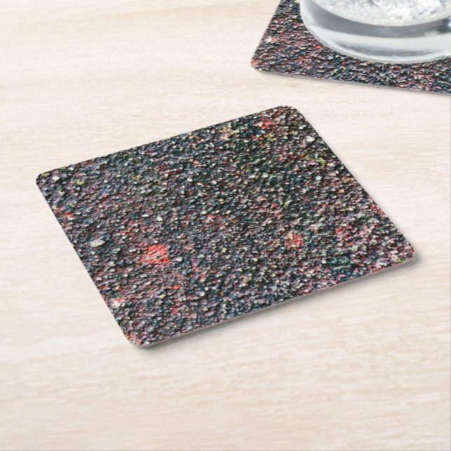 cranberry stir square paper coaster (Angled)