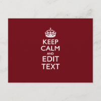 Cranberry Wine Burgundy Decor Keep Calm Your Text