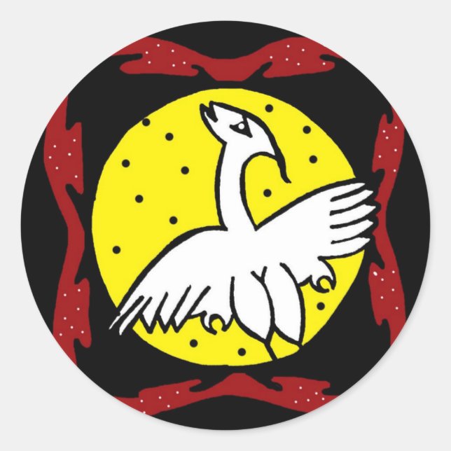 Crane and moon sticker (Front)