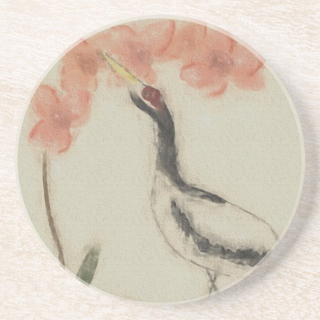 Crane and Orchid Coaster (Front)