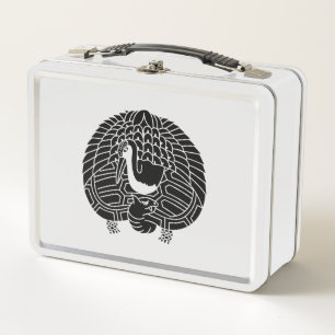 Crane and turtle metal lunch box