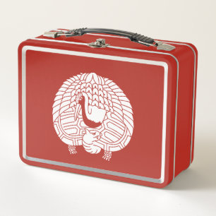 Crane and turtle metal lunch box