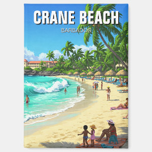 Crane Beach Barbados Travel Magnet