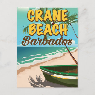 Crane Beach Barbados vacation poster Postcard