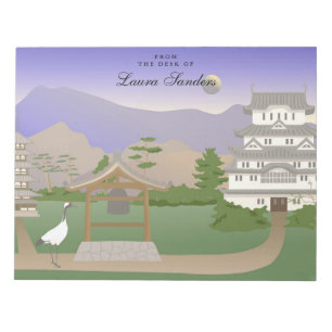 Crane Bird At The Japanese Temple Personalised Notepad