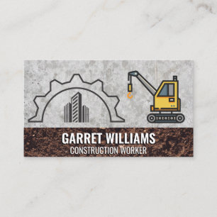 Crane   Construction Gear Logo Business Card