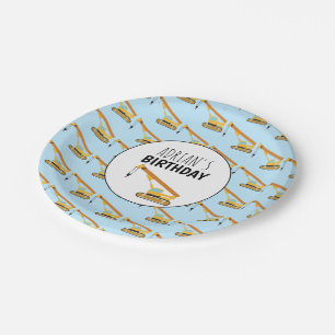 Crane Construction Truck Boy Birthday Party Paper Plate