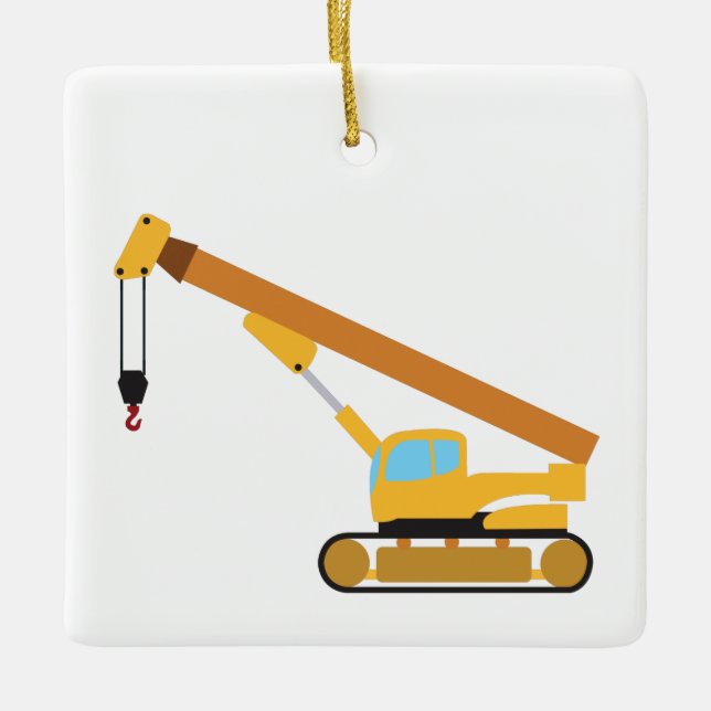 Crane Construction Truck Ceramic Ornament (Front)