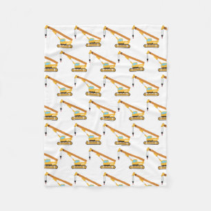 Crane Construction Truck Fleece Blanket