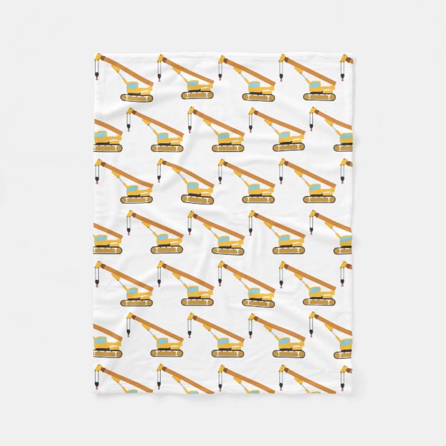 Crane Construction Truck Fleece Blanket (Front)