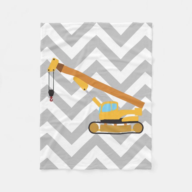 Crane Construction Truck Fleece Blanket (Front)