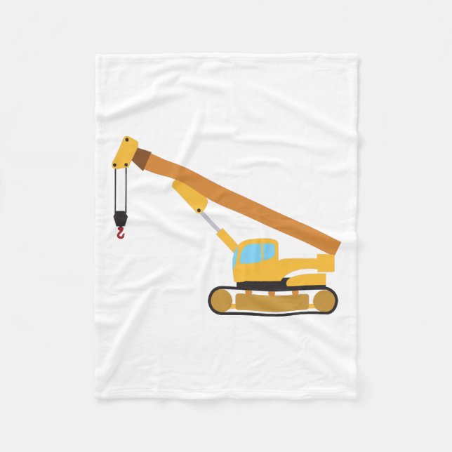 Crane Construction Truck Fleece Blanket (Front)