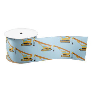 Crane Construction Truck Satin Ribbon