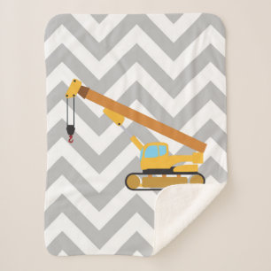 Crane Construction Truck Sherpa Blanket